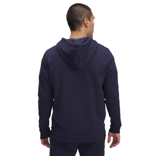 Męska bluza dresowa rozpinana z kapturem Under Armour UA Icon Fleece FZ Taping - granatowa ze sklepu Sportstylestory.com w kategorii Bluzy męskie - zdjęcie 178409510