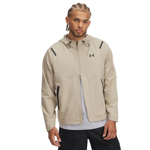 Męska kurtka przejściowa Under Armour UA Unstoppable Jacket Lc - beżowa ze sklepu Sportstylestory.com w kategorii Kurtki męskie - zdjęcie 178409534
