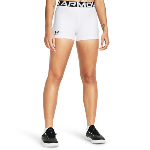 Damskie legginsy krótkie treningowe Under Armour UA Hg Authentics Shorty  - białe ze sklepu Sportstylestory.com w kategorii Szorty - zdjęcie 178409550