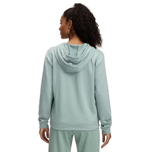 Damska bluza dresowa nierozpinana z kapturem Under Armour UA Rival Terry Hoodie - zielona ze sklepu Sportstylestory.com w kategorii Bluzy damskie - zdjęcie 178409662