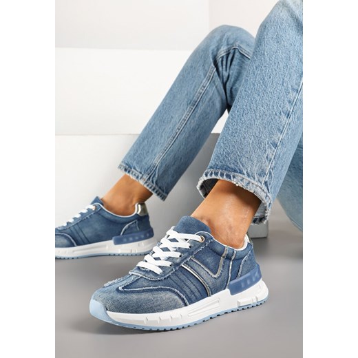 Ciemnoniebieskie Sneakersy z Przetarciami na Piankowej Podeszwie Ninisela ze sklepu born2be.pl w kategorii Buty sportowe damskie - zdjęcie 178412401