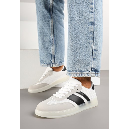 Białe Sneakersy Typu Kultowe Tenisówki na Półtransparentnej Podeszwie Ulinera ze sklepu born2be.pl w kategorii Buty sportowe damskie - zdjęcie 178413364