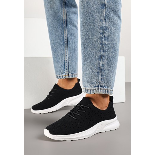 Czarne Sneakersy z Ażurową Elastyczną Cholewką Feniosse ze sklepu born2be.pl w kategorii Buty sportowe damskie - zdjęcie 178414983