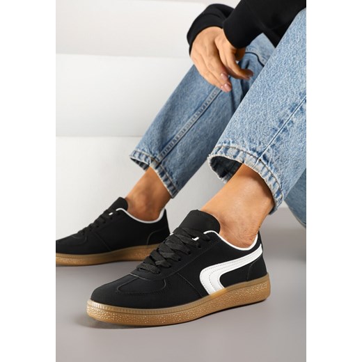 Czarne Sneakersy w Stylu Klasycznych Tenisówek Ahleria ze sklepu born2be.pl w kategorii Buty sportowe damskie - zdjęcie 178415901