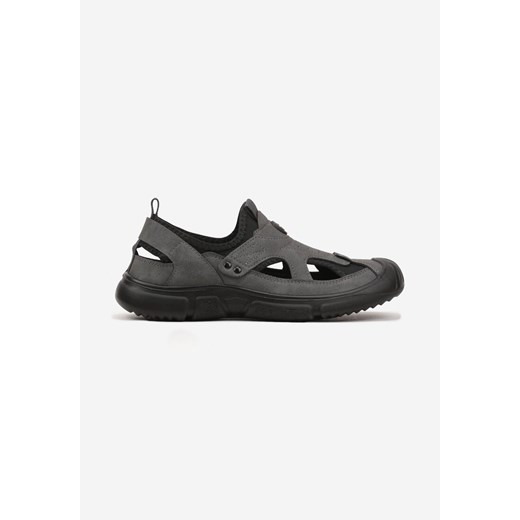 Szare Wsuwane Buty Sportowe z Wycięciami Laniwen ze sklepu born2be.pl w kategorii Buty sportowe męskie - zdjęcie 178416053