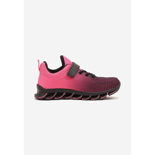 Czarno-Różowe Buty Sportowe Sneakersy na Grubej Tłoczonej Podeszwie Kizana ze sklepu born2be.pl w kategorii Buty sportowe dziecięce - zdjęcie 178416134