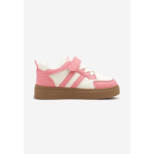 Biało-Różowe Buty Sportowe Sneakersy z Ozdobnymi Paskami Setindra ze sklepu born2be.pl w kategorii Buty sportowe dziecięce - zdjęcie 178416542