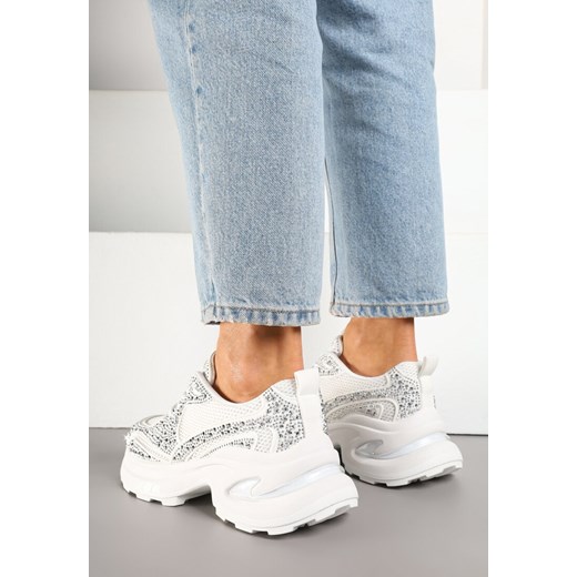 Buty sportowe damskie Born2be sneakersy wiązane na płaskiej podeszwie