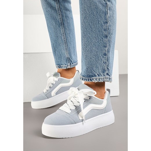 Jasnoniebieskie Sneakersy w Stylu Klasycznych Tenisówek na Platformie Nurimea ze sklepu born2be.pl w kategorii Buty sportowe damskie - zdjęcie 178418190