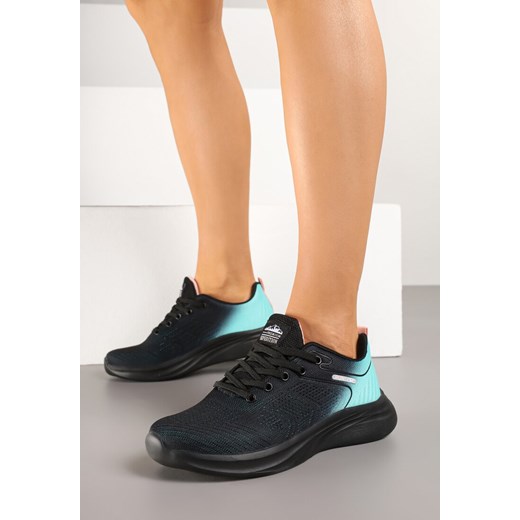 Czarno-Miętowe Buty Sportowe na Piankowej Podeszwie Zdobione Efektem Ombre Elanelis ze sklepu born2be.pl w kategorii Buty sportowe damskie - zdjęcie 178419234