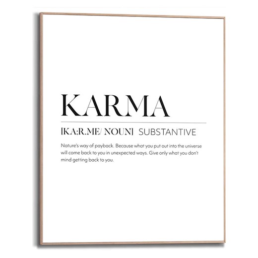 Orangewallz Druk artystyczny &quot;Karma Power Words&quot; w ramce - 40 x 50 cm ze sklepu Limango Polska w kategorii Obrazy - zdjęcie 178421463