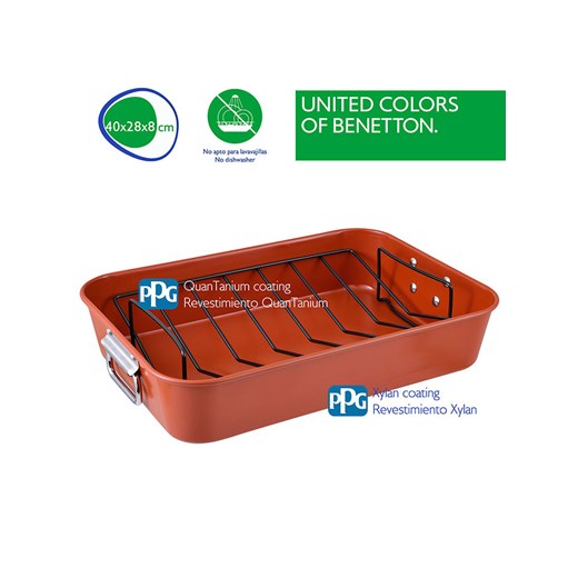 Benetton Brytfanna w kolorze czerwonym - 40 x 28 cm onesize okazyjna cena Limango Polska
