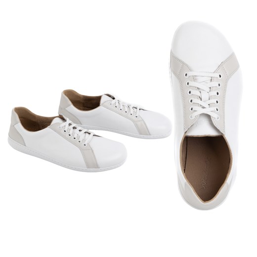 Buty męskie barefoot minimalistyczne skórzane 0741W białe ze sklepu butyolivier w kategorii Półbuty męskie - zdjęcie 178423651
