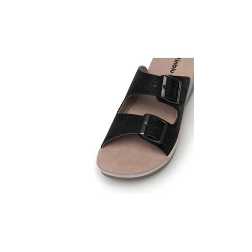 Klapki damskie czarne Inblu płaskie bez zapięcia casual 