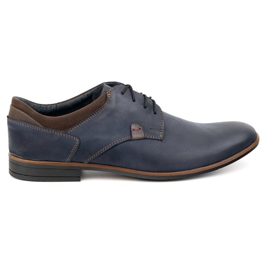 Buty Olivier 263GT skórzane wizytowe granatowe niebieskie ze sklepu ButyModne.pl w kategorii Półbuty męskie - zdjęcie 178428350