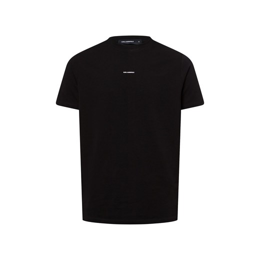 KARL LAGERFELD Koszulka męska Mężczyźni Bawełna czarny jednolity ze sklepu vangraaf w kategorii T-shirty męskie - zdjęcie 178429170