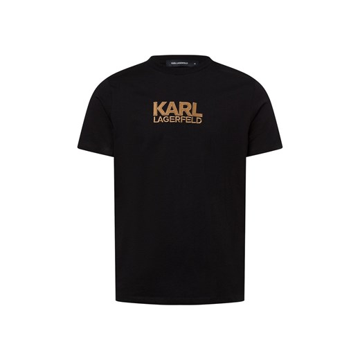 KARL LAGERFELD Koszulka męska Mężczyźni Bawełna czarny jednolity ze sklepu vangraaf w kategorii T-shirty męskie - zdjęcie 178429171