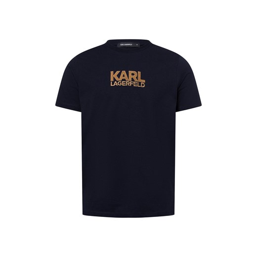 KARL LAGERFELD Koszulka męska Mężczyźni Bawełna granatowy jednolity ze sklepu vangraaf w kategorii T-shirty męskie - zdjęcie 178429172