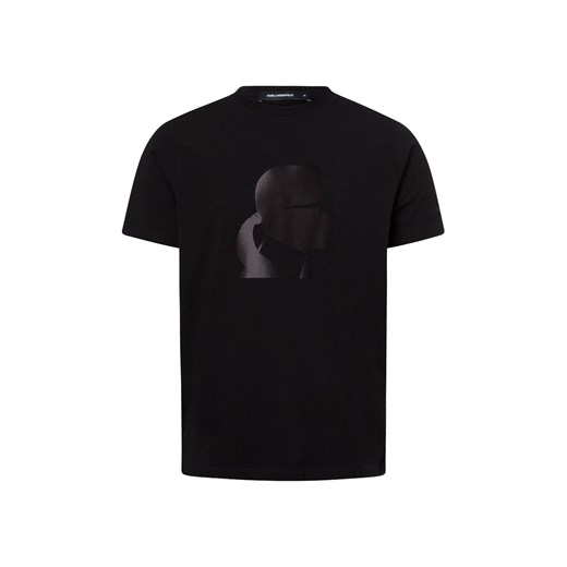 KARL LAGERFELD Koszulka męska Mężczyźni Bawełna czarny jednolity ze sklepu vangraaf w kategorii T-shirty męskie - zdjęcie 178429173