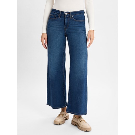 Levi's Dżinsy - 318 Shaping Wide Leg Kobiety Bawełna dark stone jednolity ze sklepu vangraaf w kategorii Jeansy damskie - zdjęcie 178429232