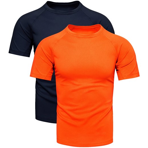Dwupak męski t-shirt granatowy i pomarańczowy Recea ze sklepu Recea.pl w kategorii T-shirty męskie - zdjęcie 178431280