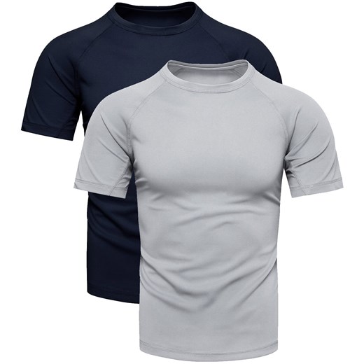 Dwupak męski t-shirt granatowy i szary Recea ze sklepu Recea.pl w kategorii T-shirty męskie - zdjęcie 178431301