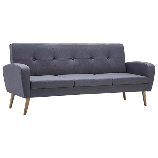Trzyosobowa sofa pikowana jasnoszara - Umberro 3Q ze sklepu Edinos.pl w kategorii Sofy i kanapy - zdjęcie 178432134