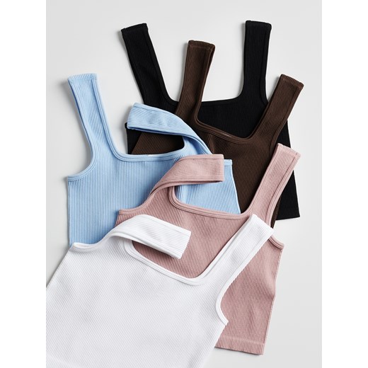 Reserved - Krótki top na ramiączkach - czarny Reserved M/L Reserved