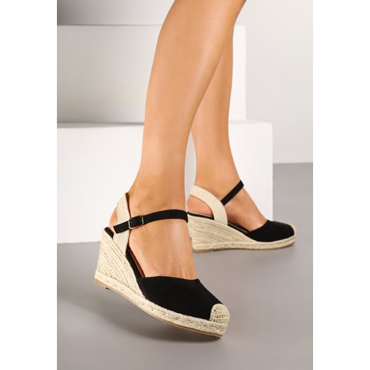 Born2be espadryle damskie eleganckie z tkaniny letnie na koturnie