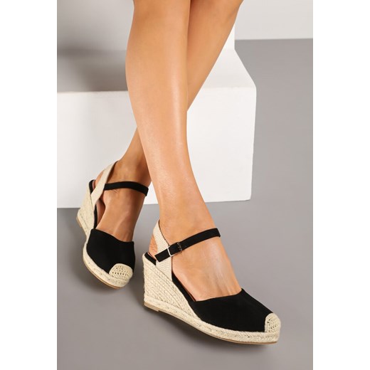 Espadryle damskie Born2be eleganckie z tkaniny na koturnie