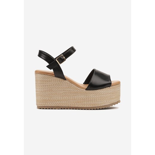 Espadryle damskie czarne Born2be eleganckie na platformie