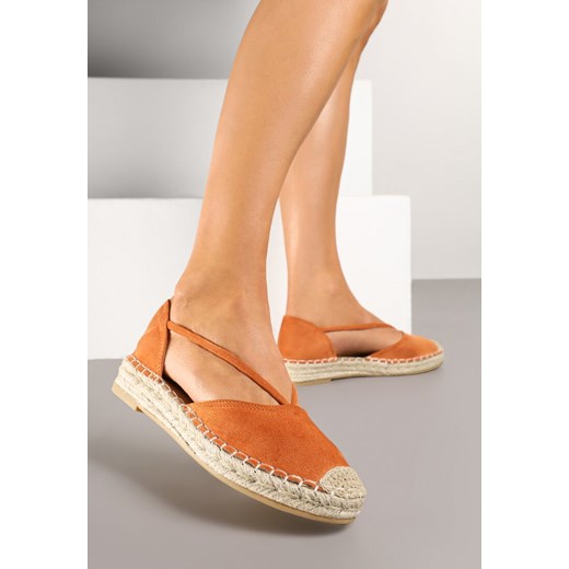Pomarańczowe Espadryle z Plecioną Podeszwą i Wycięciem po Bokach Anniran ze sklepu born2be.pl w kategorii Espadryle damskie - zdjęcie 178439062