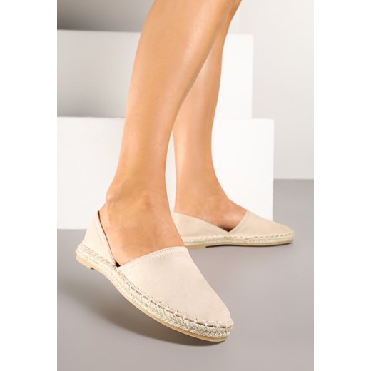 Beżowe Espadryle z Plecionką  i Wyciętą Cholewką Prommea ze sklepu born2be.pl w kategorii Espadryle damskie - zdjęcie 178439230