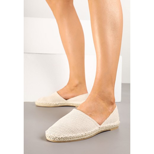 Jasnobeżowe Espadryle  z Plecionką i Wyciętą Cholewką Prommea ze sklepu born2be.pl w kategorii Espadryle damskie - zdjęcie 178439254