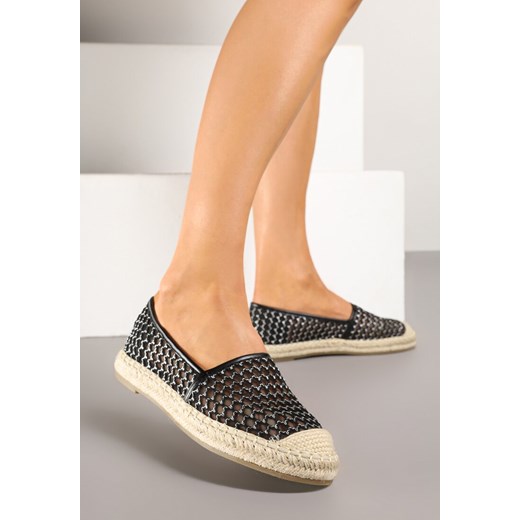 Czarne Espadryle z Siateczki na Plecionej Podeszwie Setolena ze sklepu born2be.pl w kategorii Espadryle damskie - zdjęcie 178440082