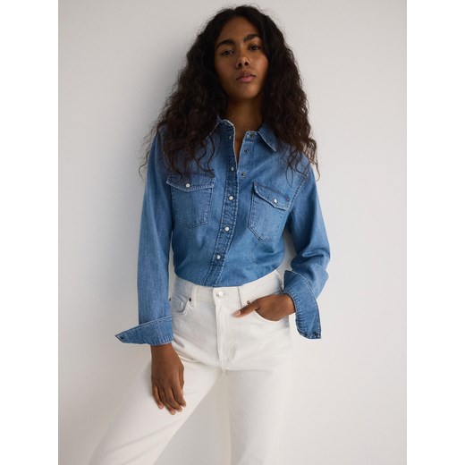 Reserved - Jeansy mom fit slim - złamana biel Reserved 40 Reserved