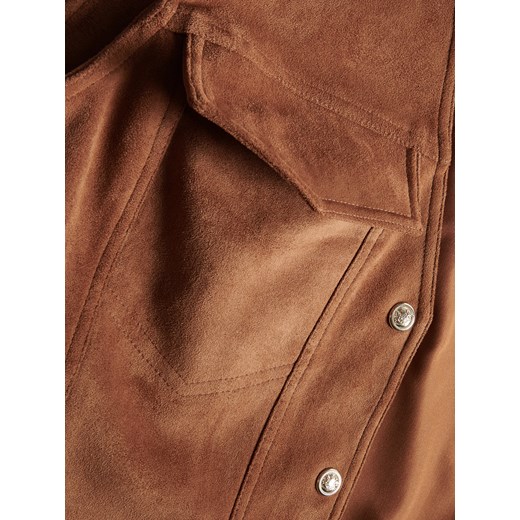 Reserved - Kamizelka z imitacji zamsz - bursztynowy Reserved S Reserved