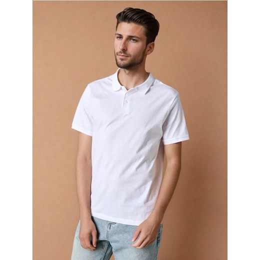Sinsay - Koszulka polo - biały ze sklepu Sinsay w kategorii T-shirty męskie - zdjęcie 178444332