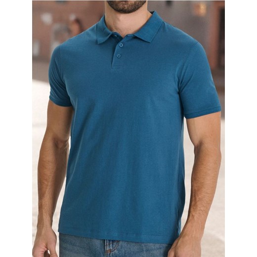 Sinsay - Koszulka polo - niebieski ze sklepu Sinsay w kategorii T-shirty męskie - zdjęcie 178444333