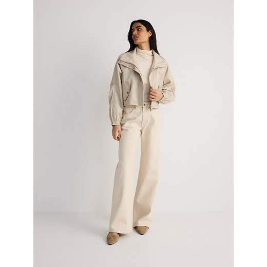 Reserved - Kurtka z wysoką stójką - kremowy Reserved S Reserved