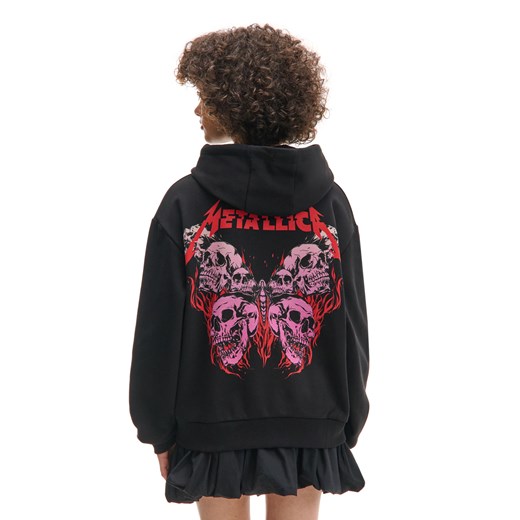 Cropp - Czarna bluza z kapturem Metallica - czarny ze sklepu Cropp w kategorii Bluzy damskie - zdjęcie 178447861