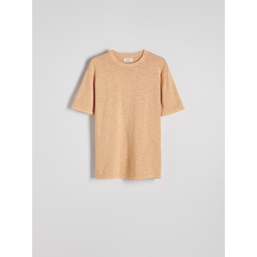 Reserved - Bawełniany sweter z efektem sprania - jasnopomarańczowy Reserved L Reserved
