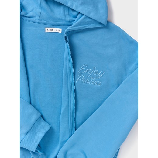Sinsay - Bluza z kapturem - niebieski Sinsay 152 Sinsay