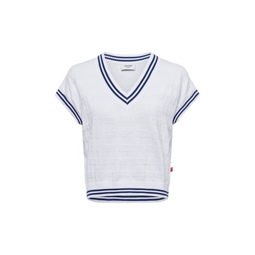 Joop Jeans Sweter damski - Kadia Kobiety Bawełna biały jednolity ze sklepu vangraaf w kategorii Kamizelki damskie - zdjęcie 178449200