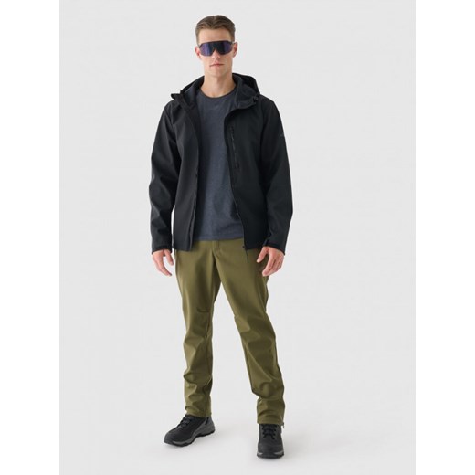Męskie spodnie softshellowe 4F 4FRAW24TFTRM1006 - oliwkowe/khaki ze sklepu Sportstylestory.com w kategorii Spodnie męskie - zdjęcie 178449333