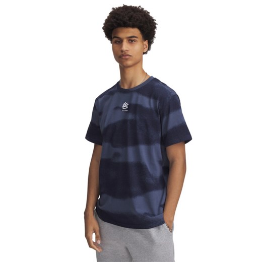 Męska koszulka do koszykówki Under Armour Curry Logo Heavyweight - granatowa ze sklepu Sportstylestory.com w kategorii T-shirty męskie - zdjęcie 178449382