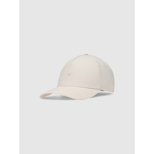 Czapka z daszkiem strapback uniseks 4F 4FWSS25ACABU369 - biała ze sklepu Sportstylestory.com w kategorii Czapki z daszkiem męskie - zdjęcie 178449450
