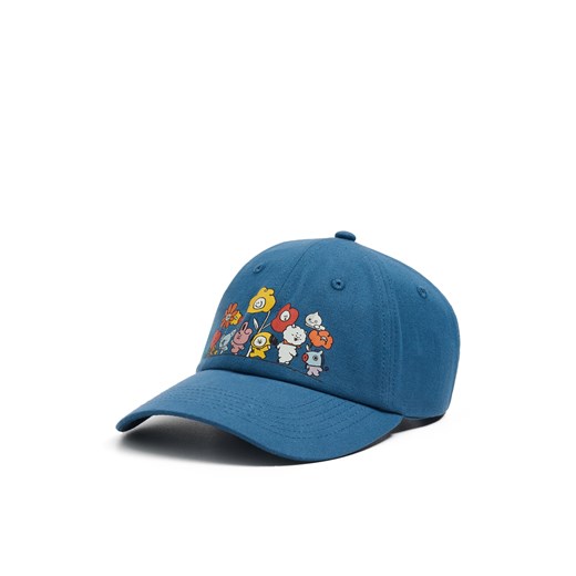 Cropp - Czapka z daszkiem i nadrukiem BT21 - granatowy ze sklepu Cropp w kategorii Czapki z daszkiem damskie - zdjęcie 178451044
