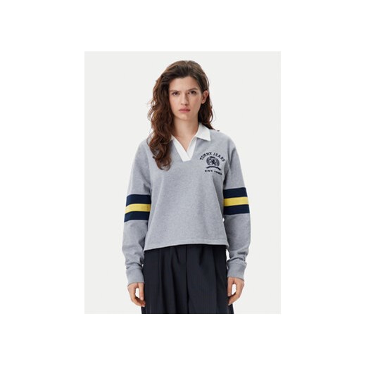 Tommy Jeans Bluza Varsity DW0DW20312 Szary Relaxed Fit ze sklepu MODIVO w kategorii Bluzy damskie - zdjęcie 178453202