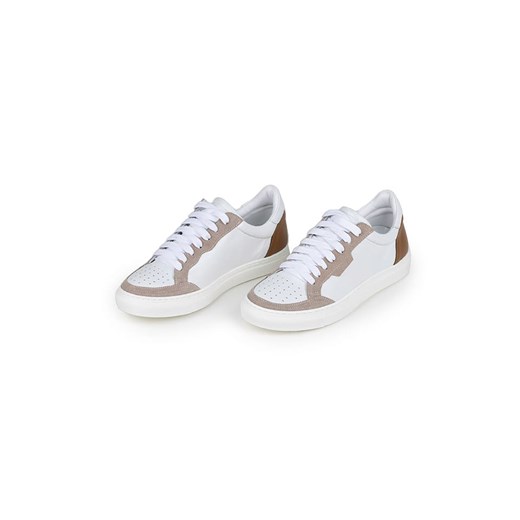Anna Morellini Skórzane sneakersy &quot;Feeria&quot; w kolorze biało-beżowym ze sklepu Limango Polska w kategorii Trampki damskie - zdjęcie 178453910